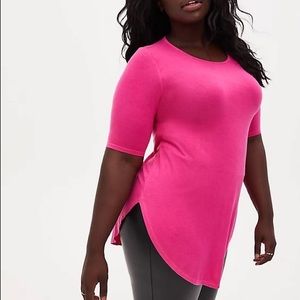 Torrid Size 0 Super Soft Dark Pink Short Sleeve Tunic Top